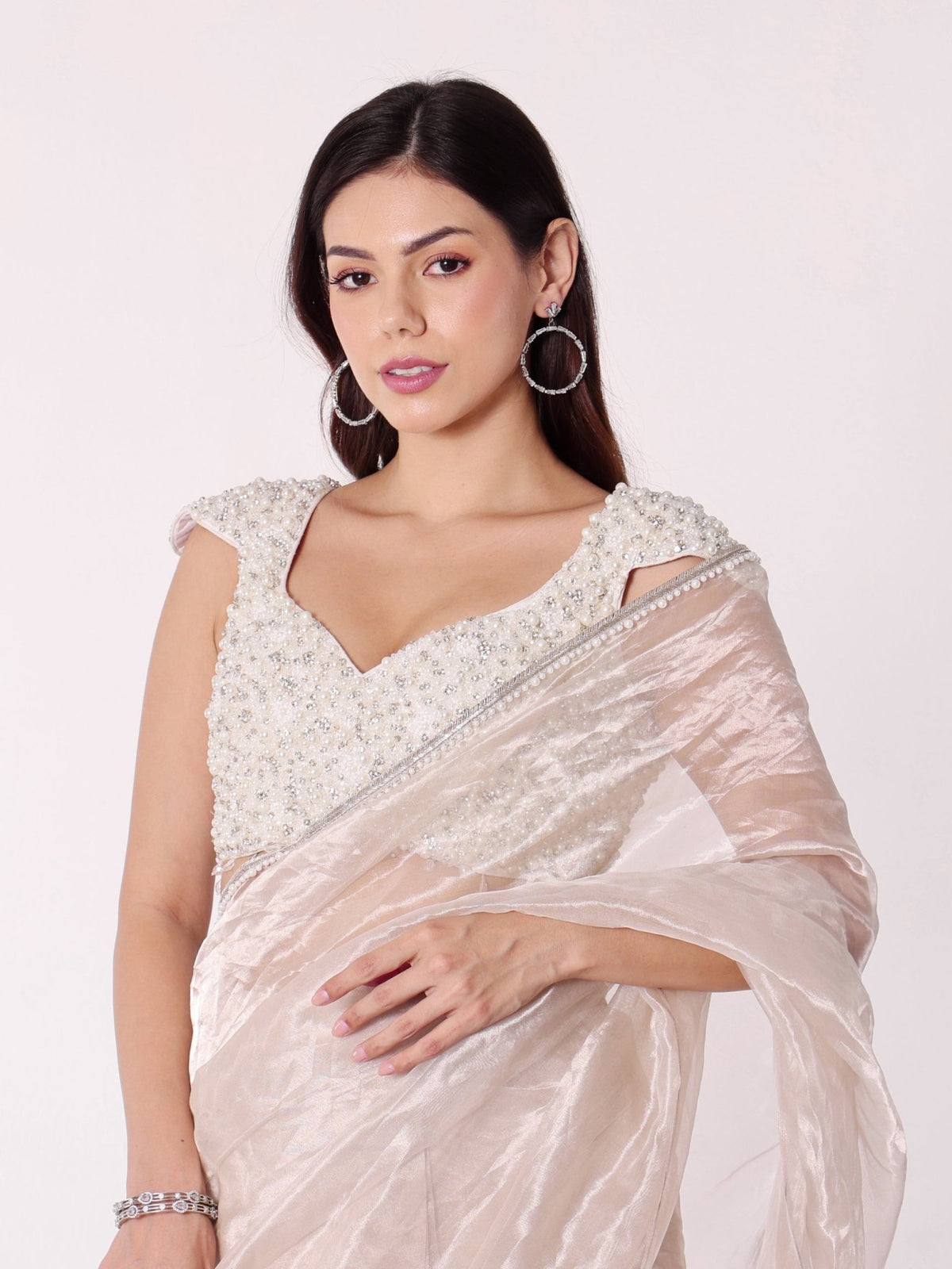 Farida - White Pearl Blouse - truzee