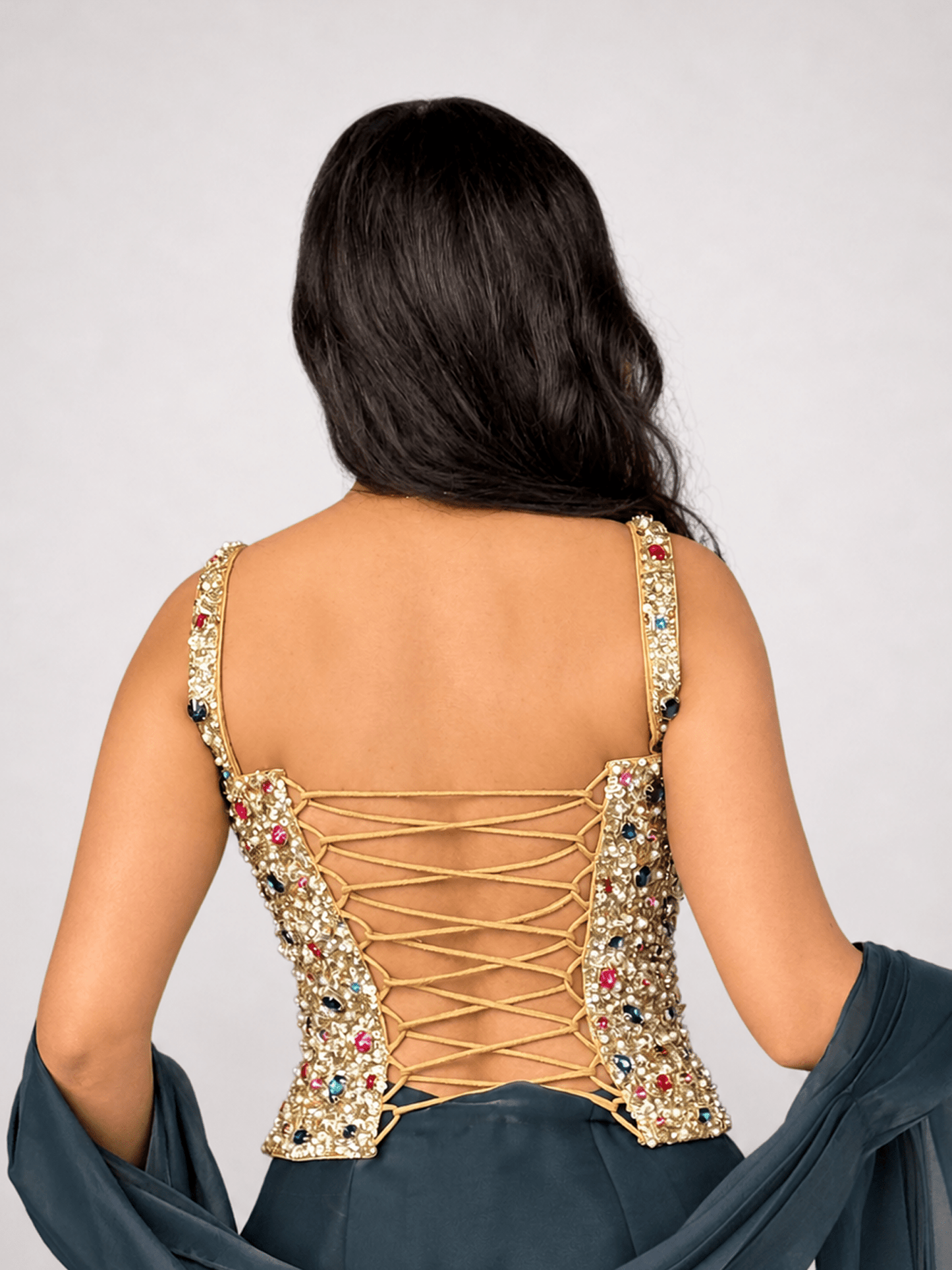 Noor Crystal Jewel Corset - truzee