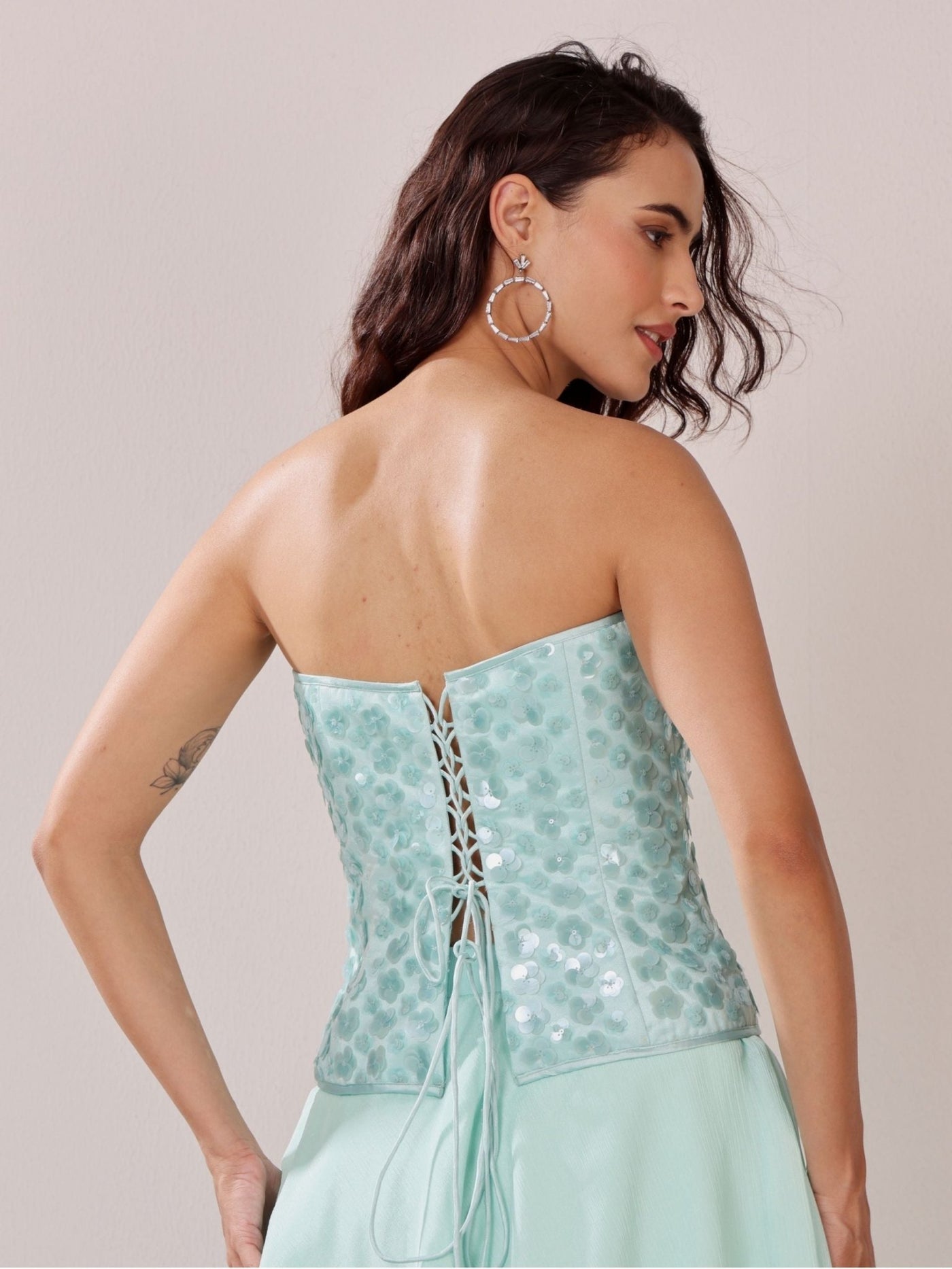 Mint Whisper - Corset and Ruffle Skirt Set - truzee