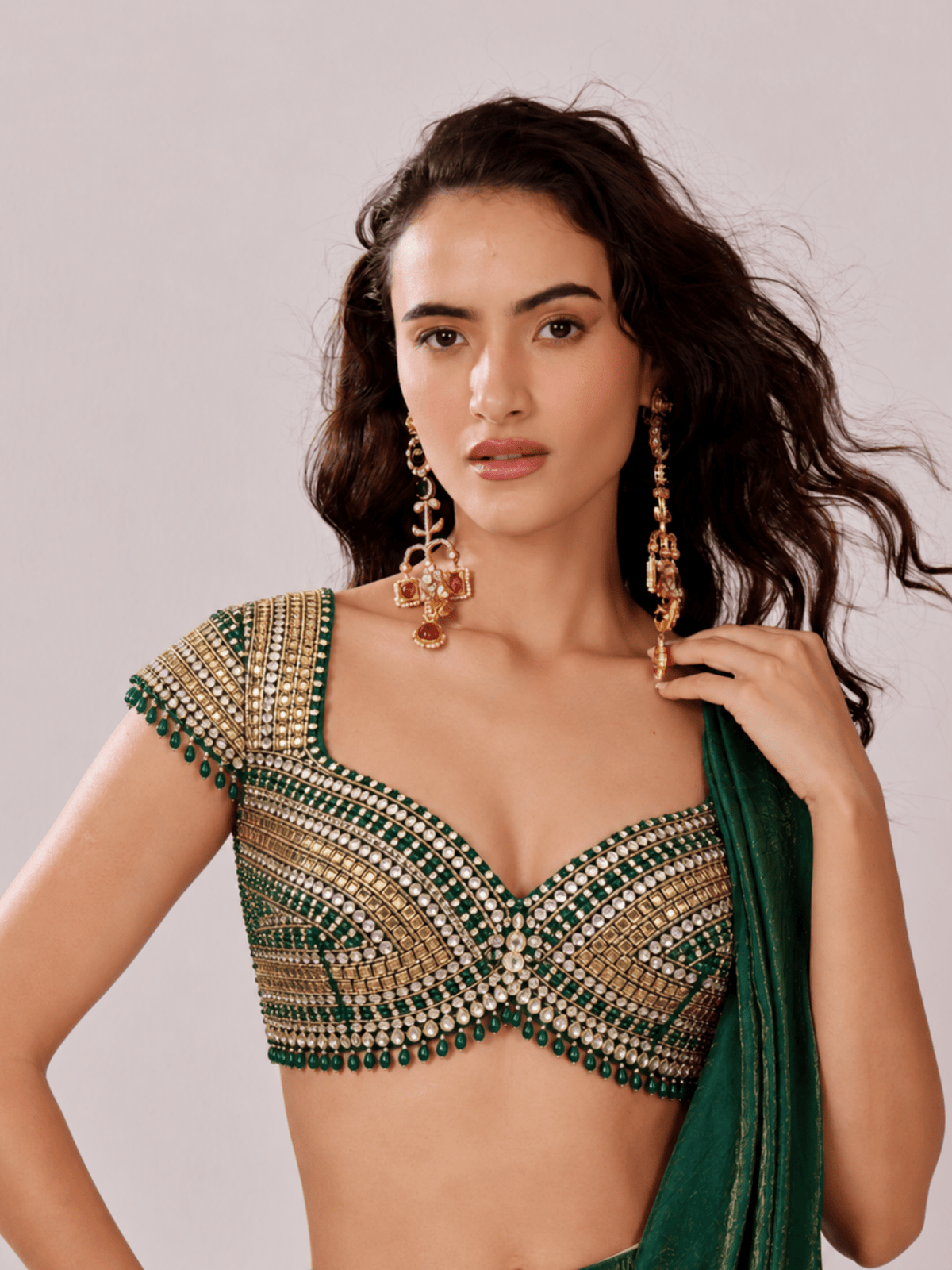 Panna - Kundan Jadau Blouse - truzee