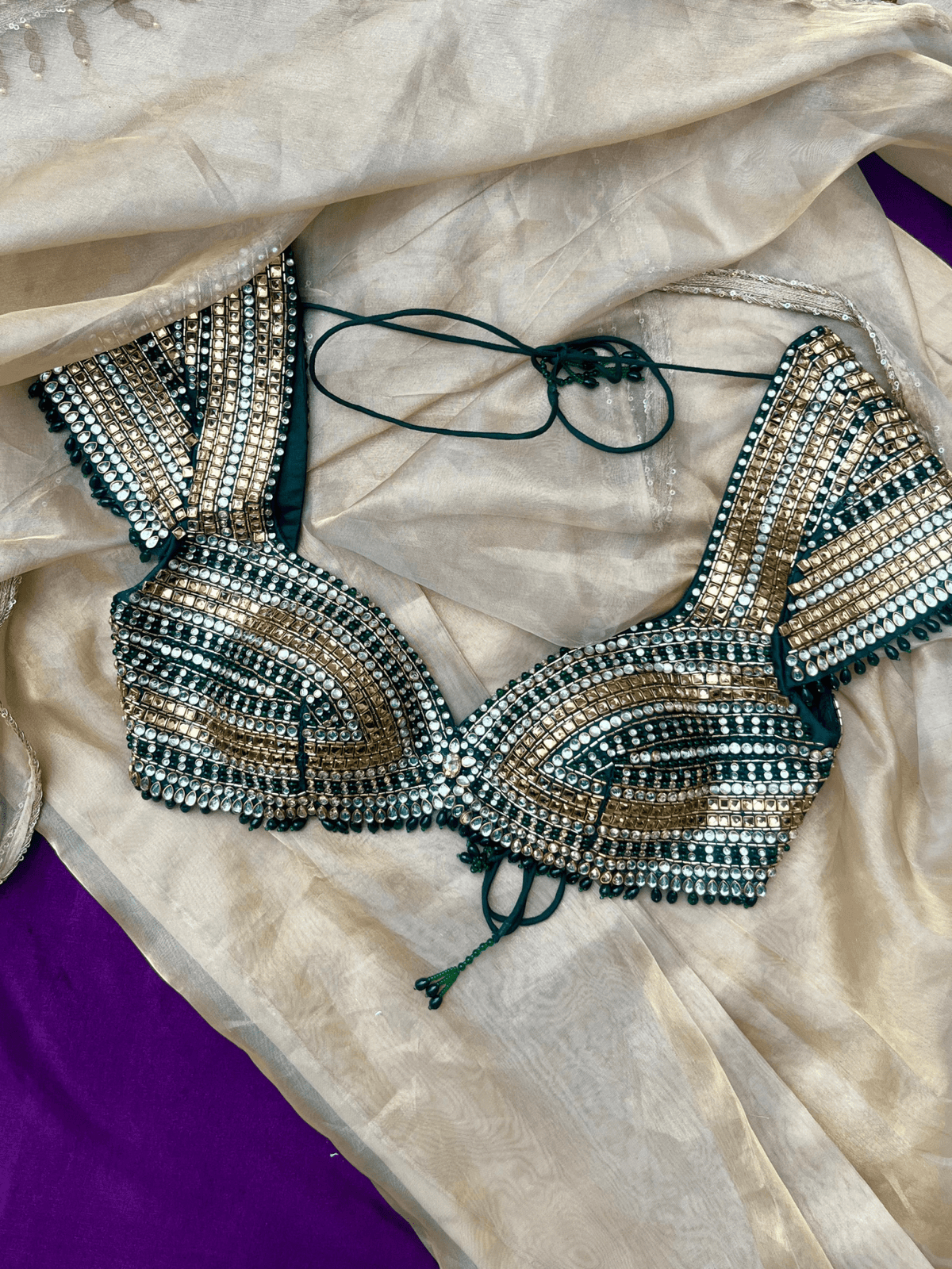 Panna - Kundan Jadau Blouse - truzee