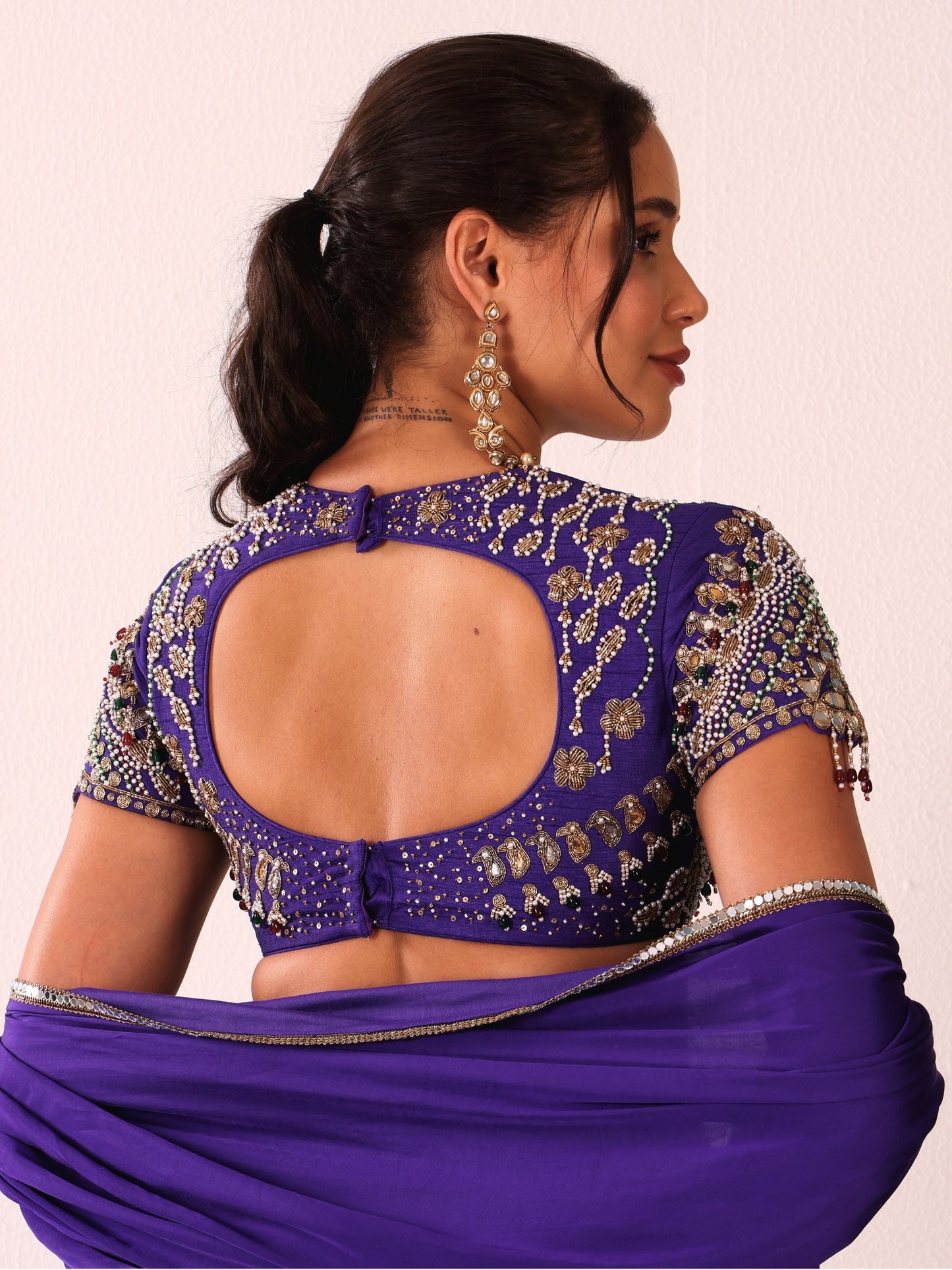 Kohinoor V-neck - Embroidered Jewel Blouse