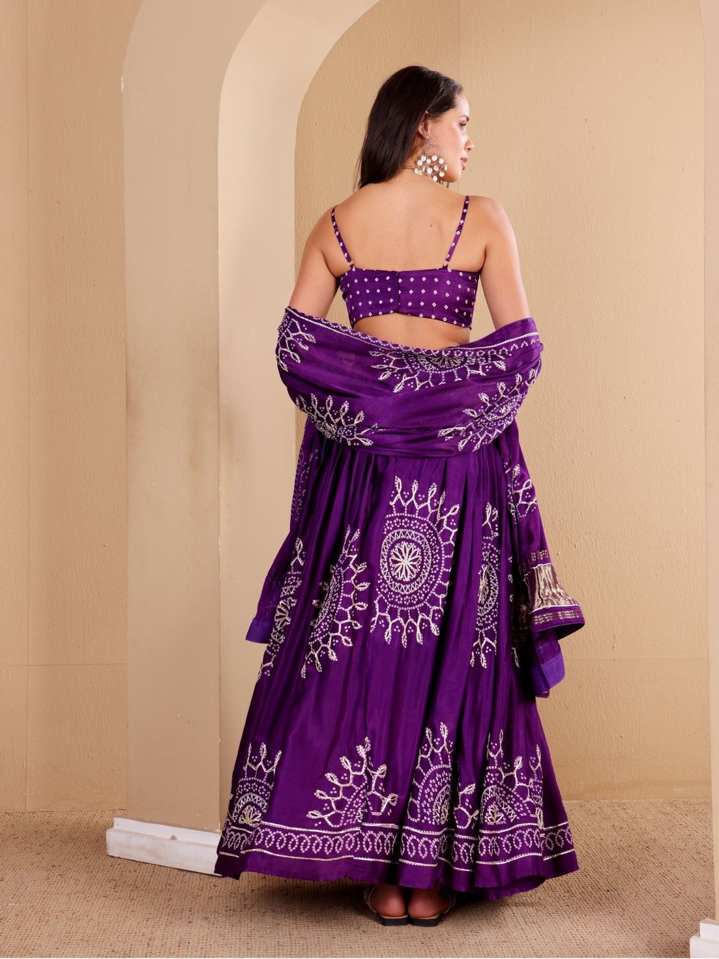 Purple Gota-work Lehenga Set - truzee
