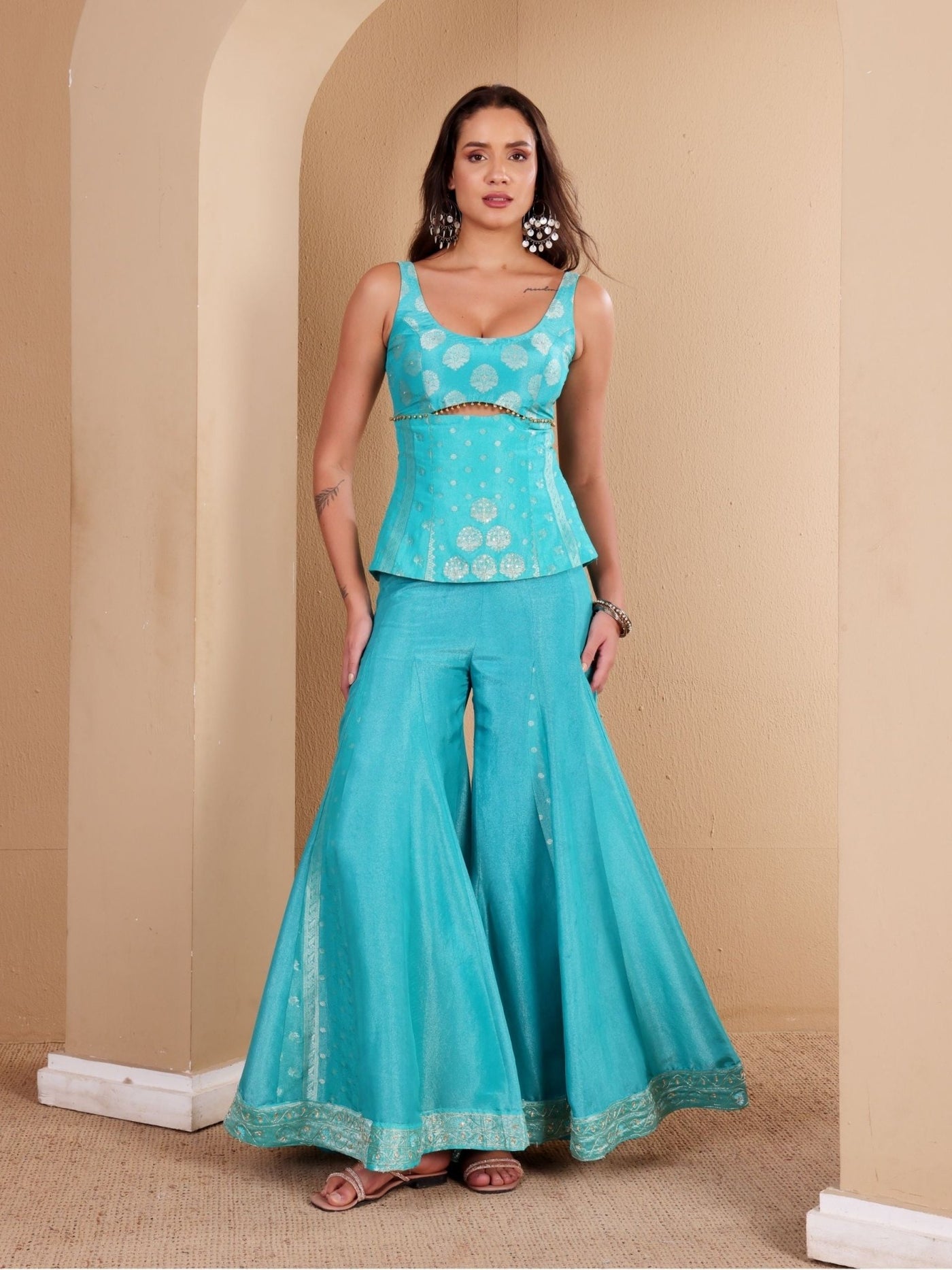 Aqua Noor - Corset Top & Sharara - truzee