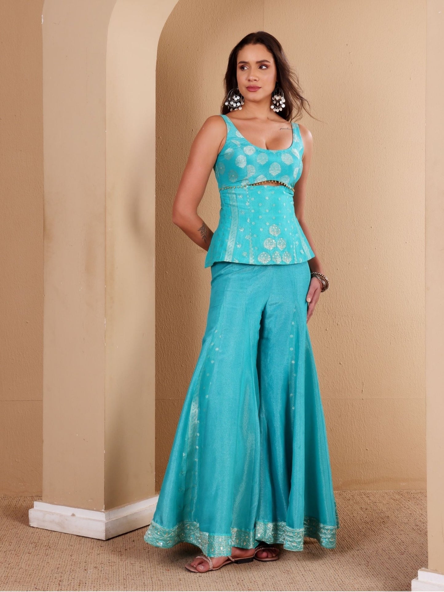 Aqua Noor - Corset Top & Sharara - truzee