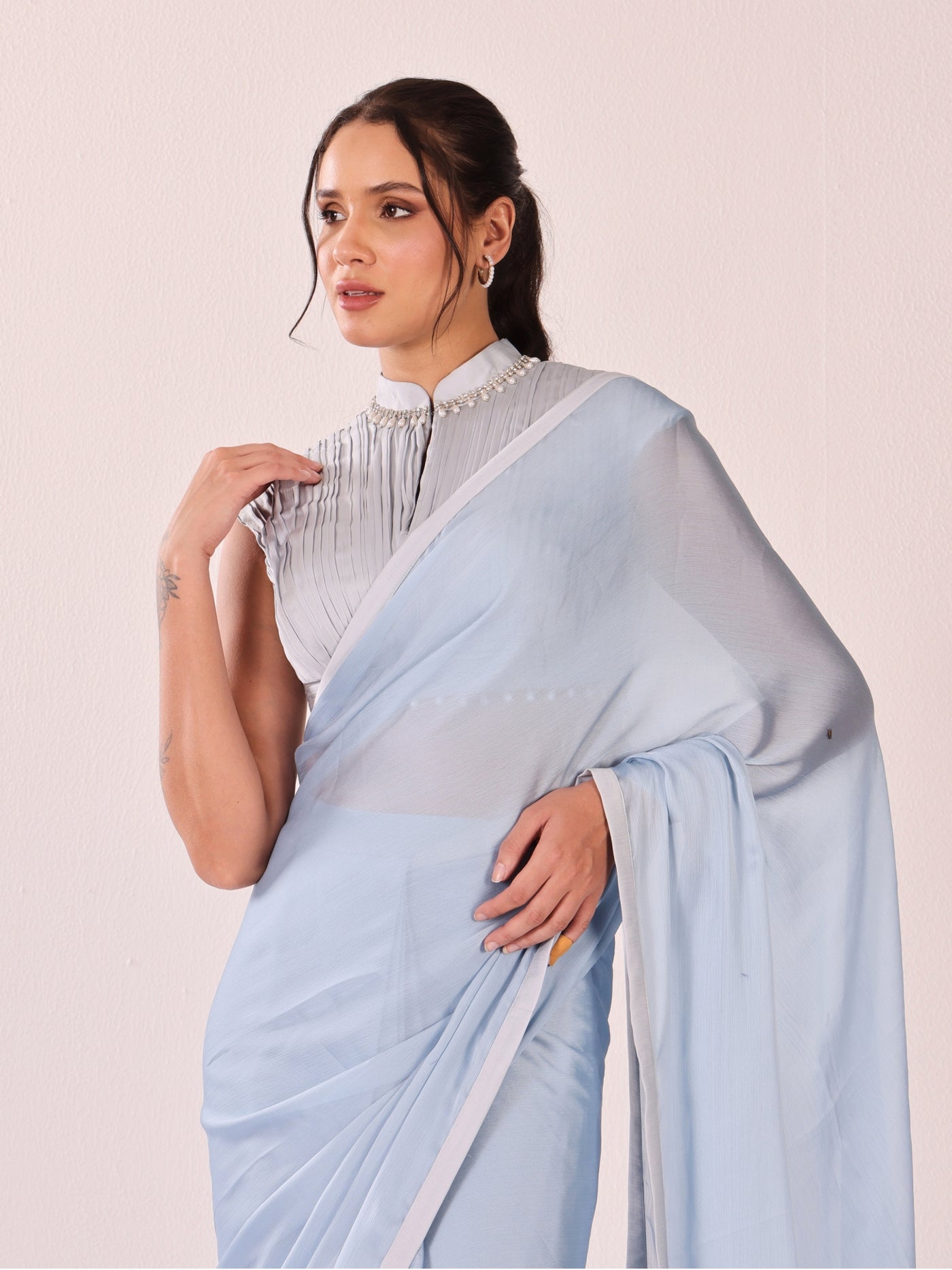 Gayatri - French Chiffon Saree Set