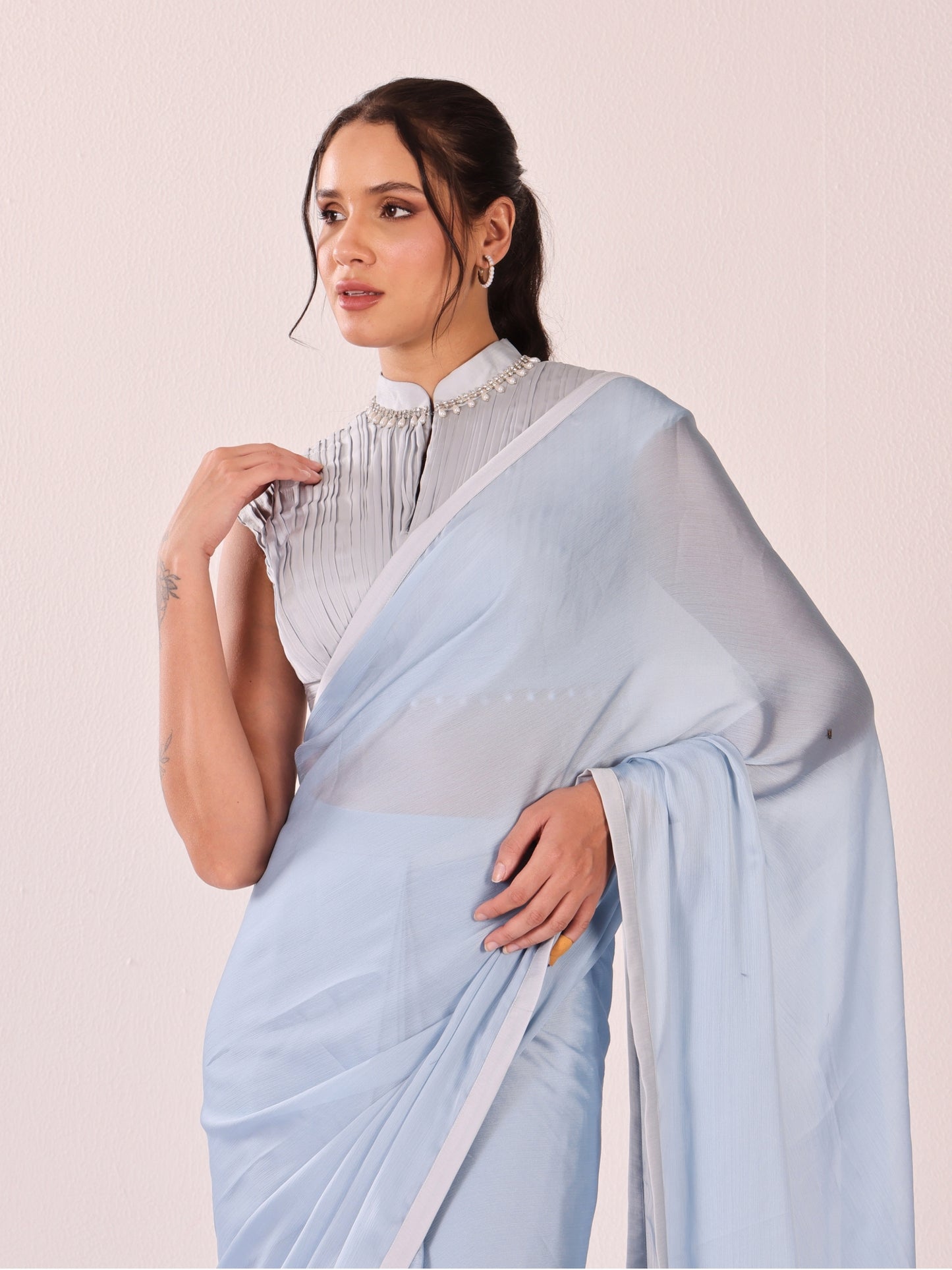 Gayatri - French Chiffon Saree Set