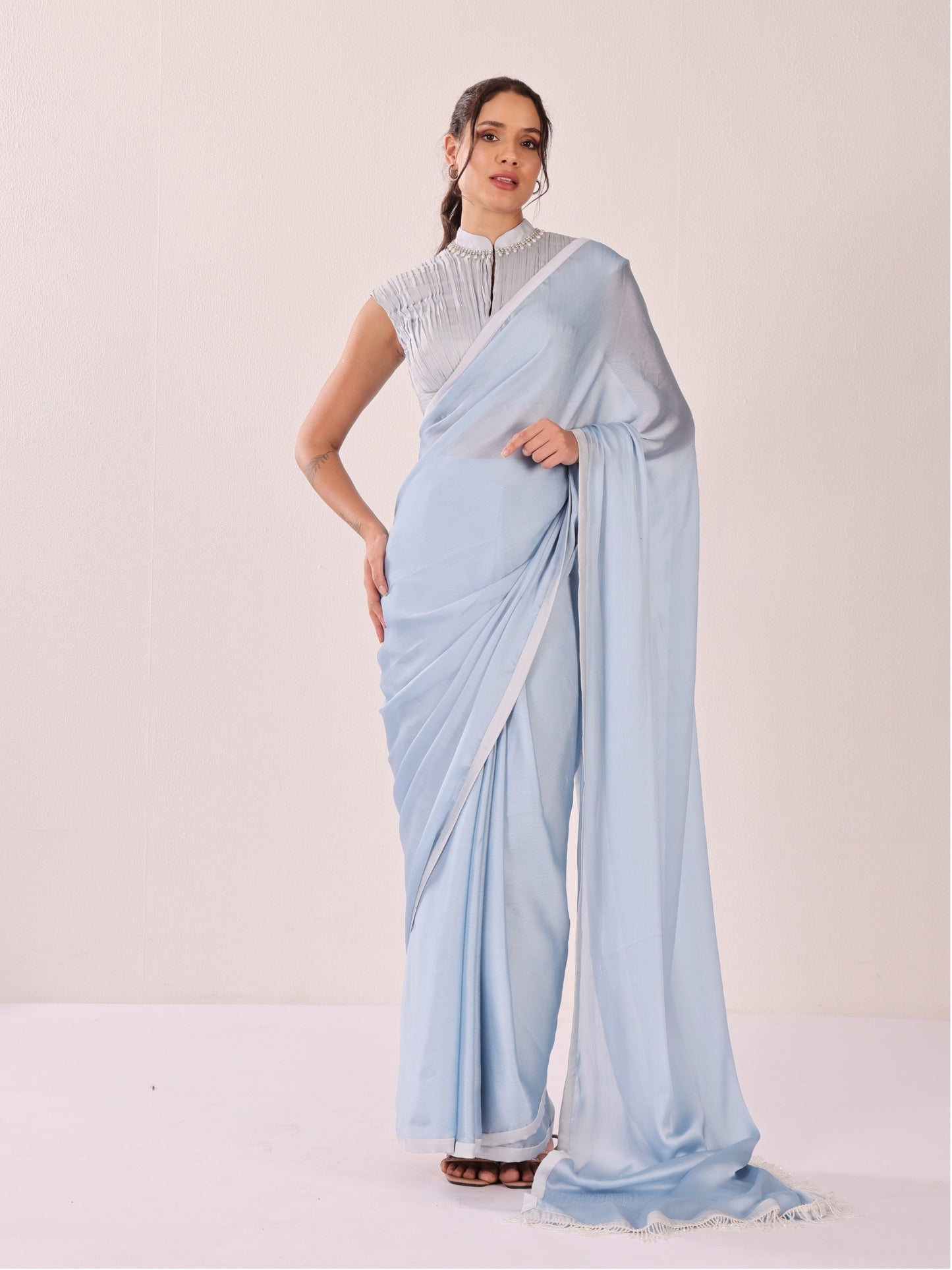 Gayatri - French Chiffon Saree Set