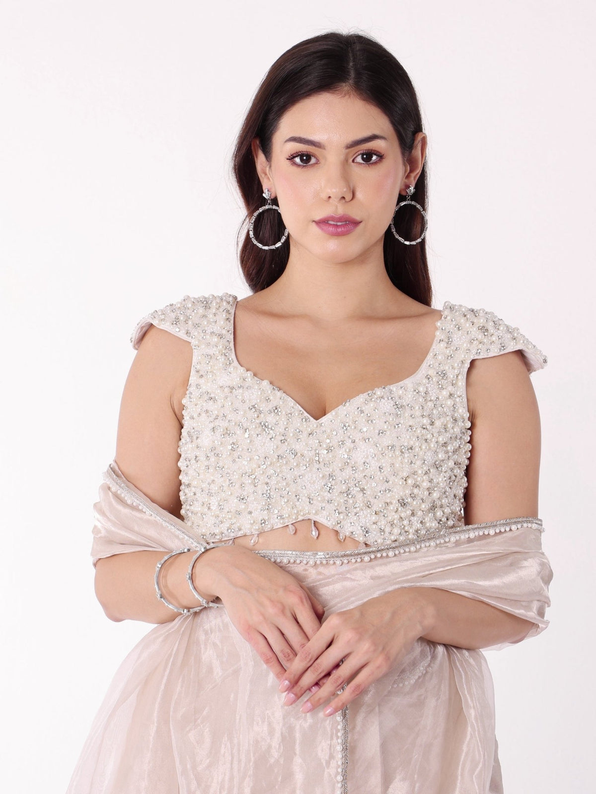 Farida - White Pearl Blouse - truzee