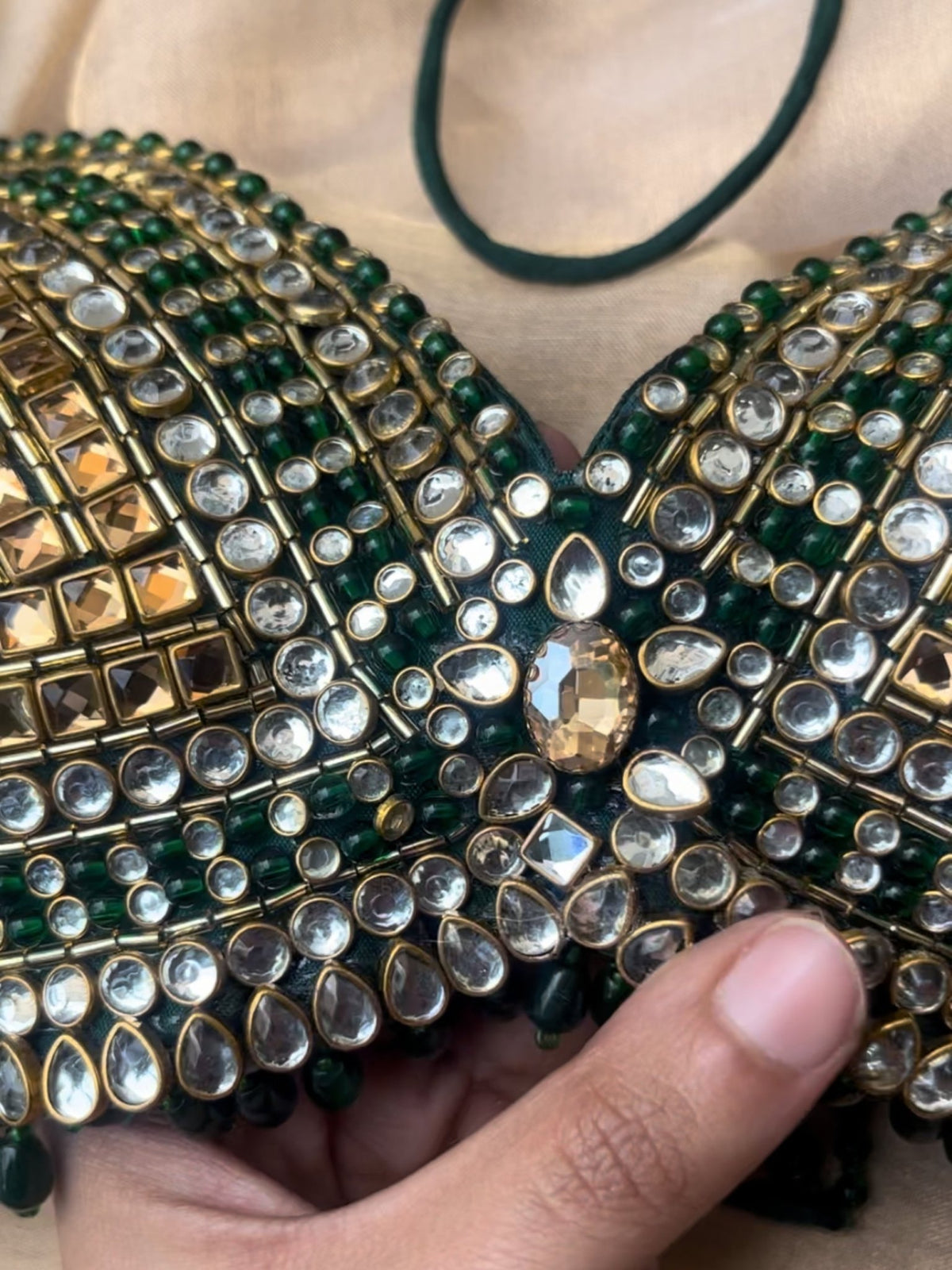 Panna - Kundan Jadau Saree Set - truzee