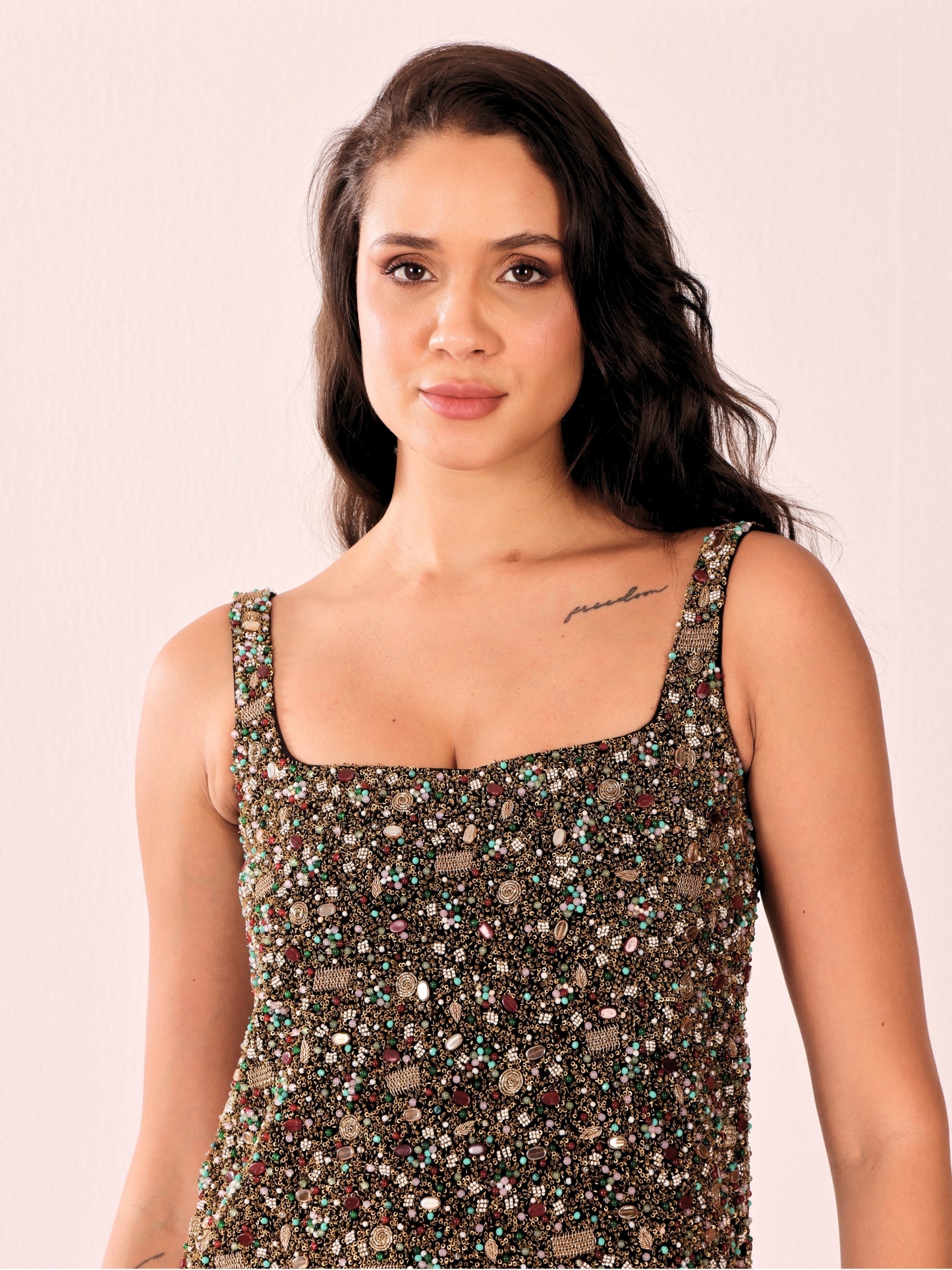Starry Night - Dabka Emrboidery Dress