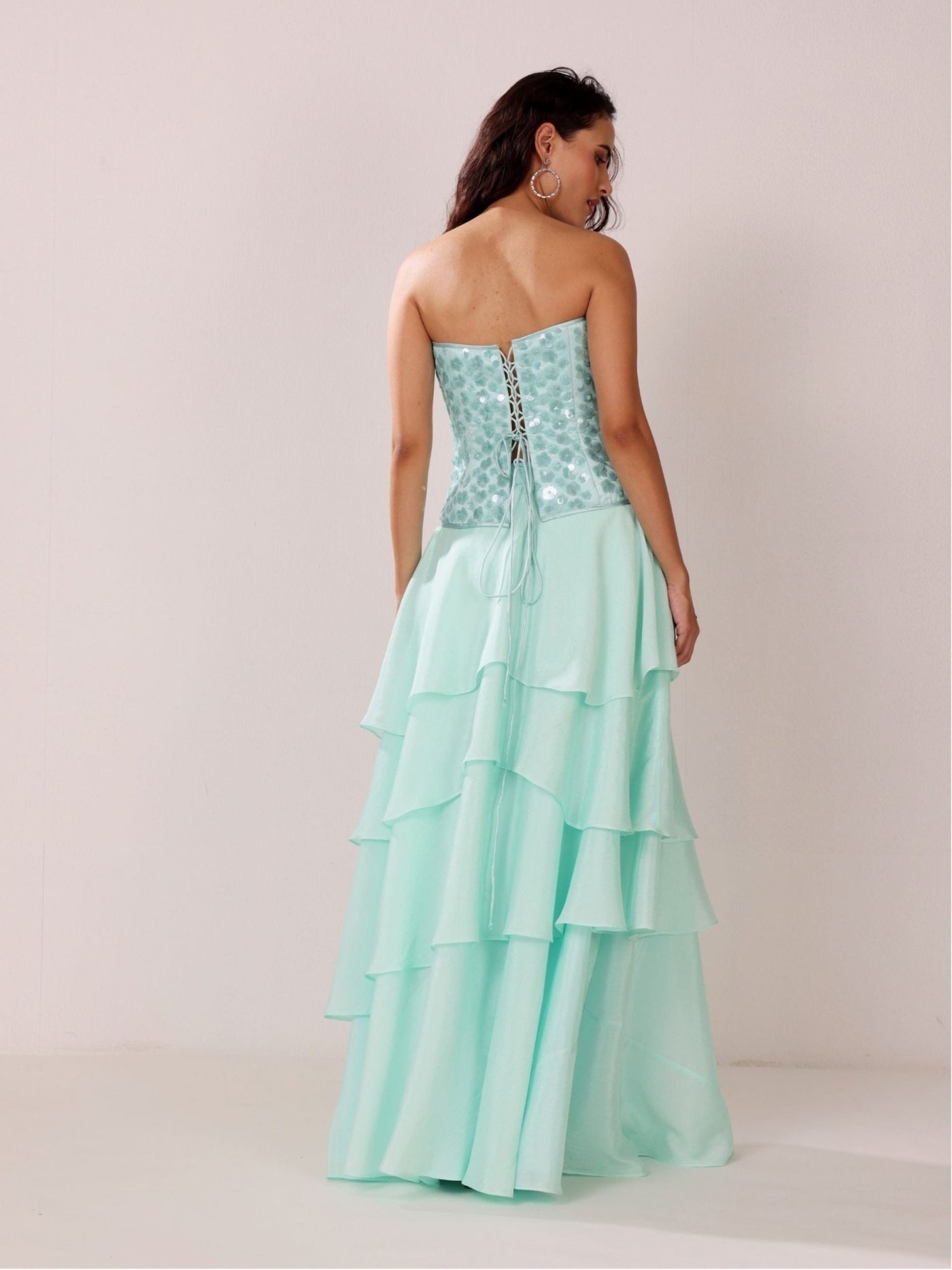 Mint Whisper - Corset and Ruffle Skirt Set - truzee