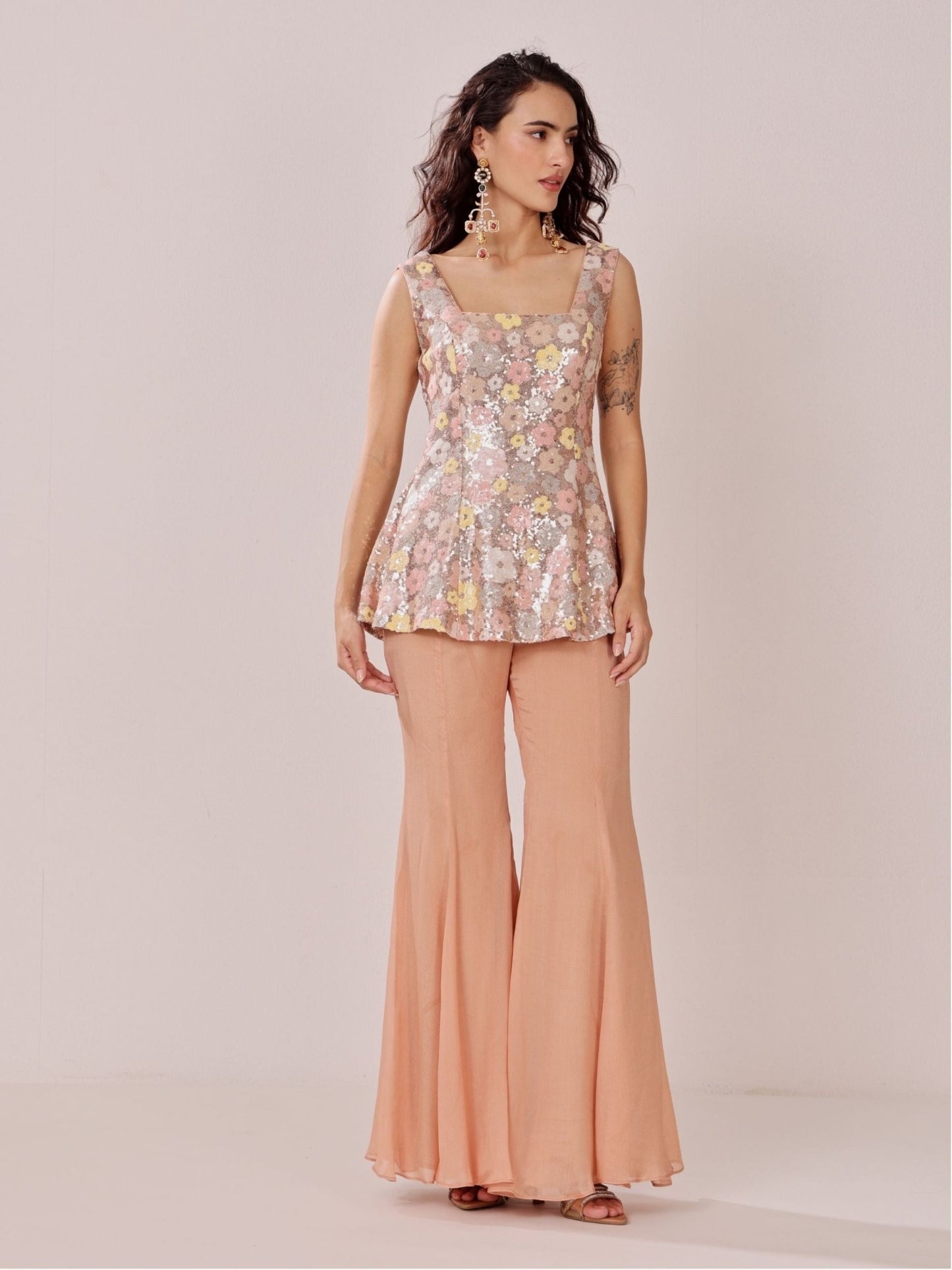 Peach Bloom - Tunic Pant Set - truzee