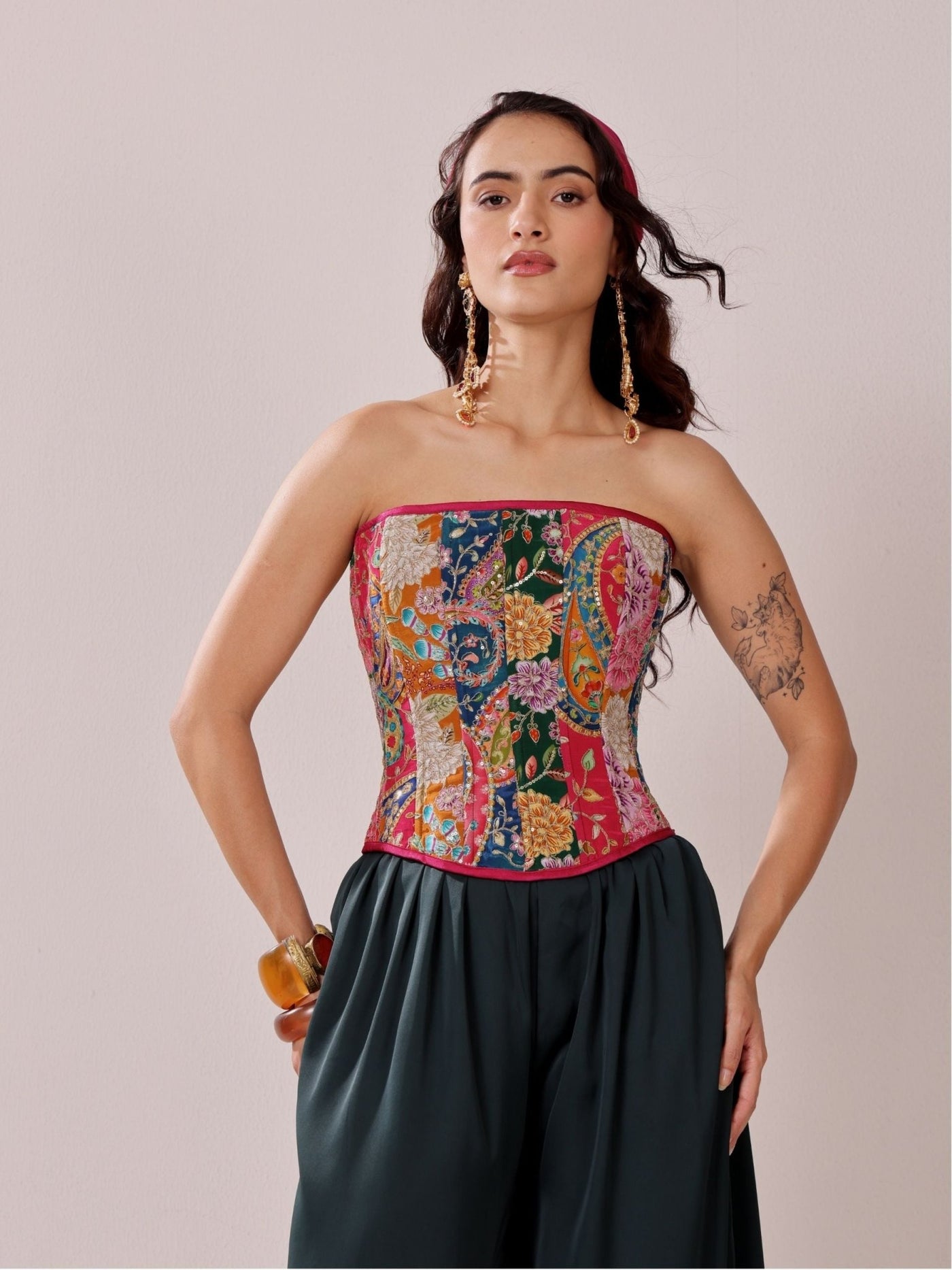 Midnight Mosaic - Corset Balloon Pant Set - truzee