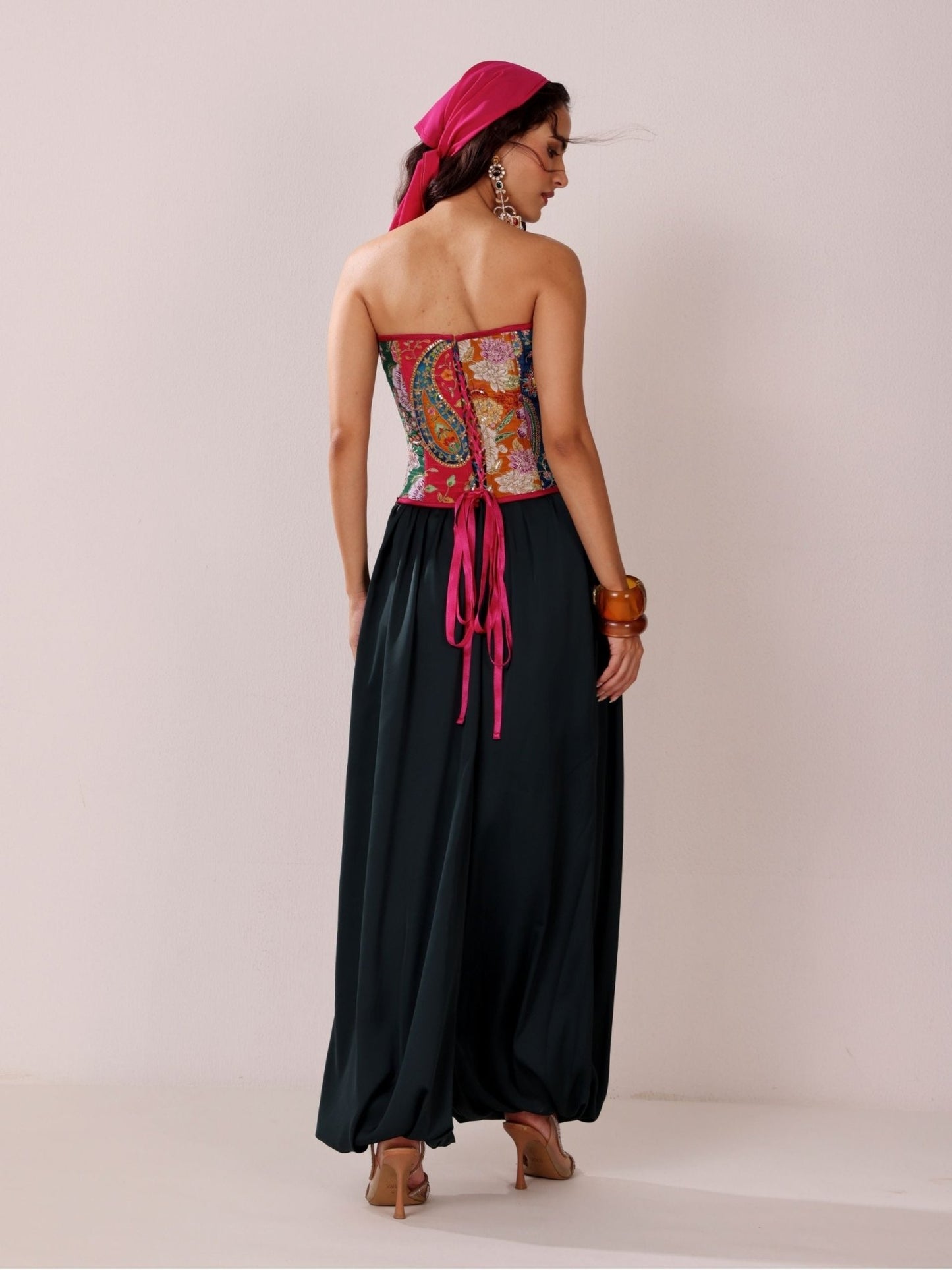Midnight Mosaic - Corset Balloon Pant Set - truzee