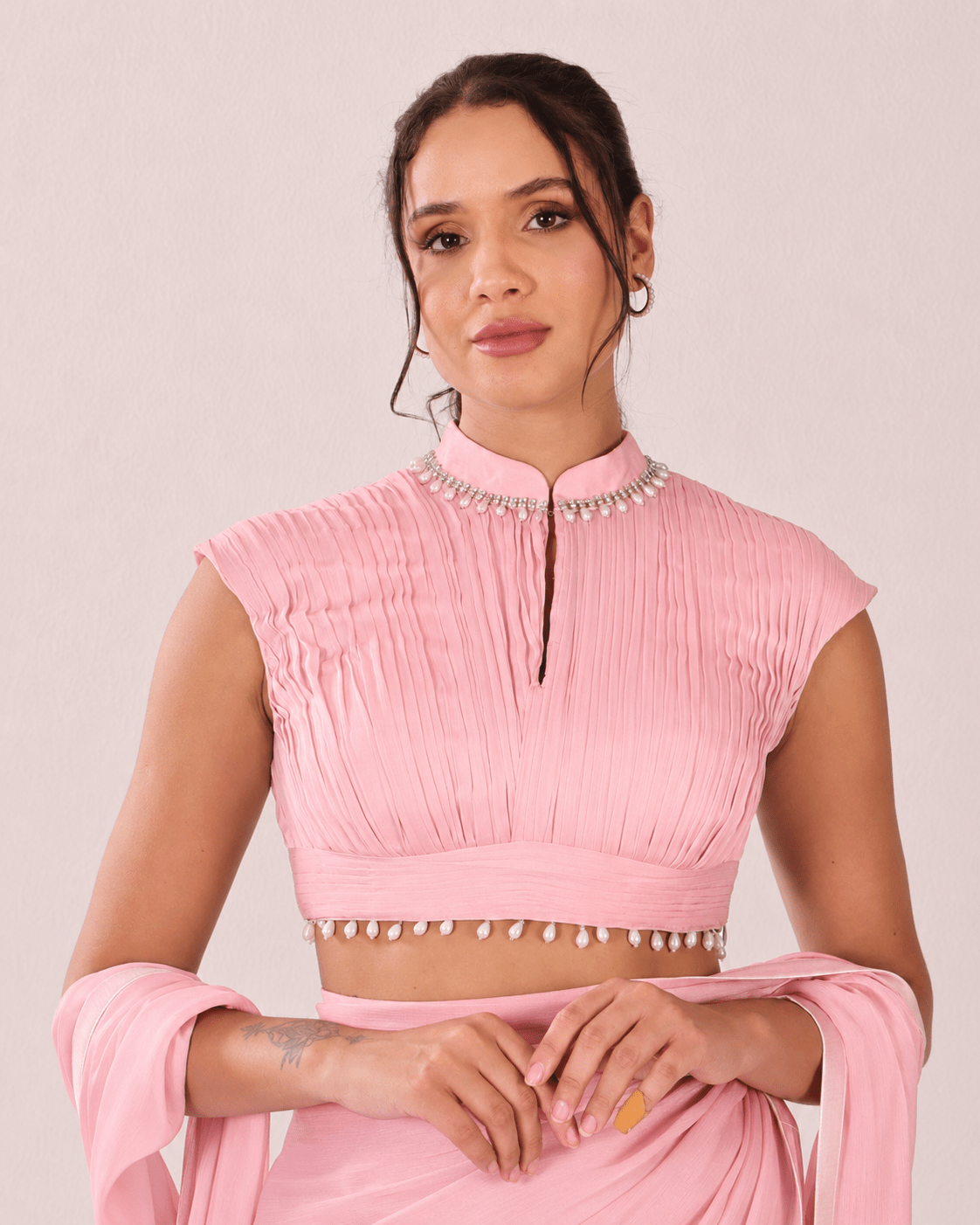 Gayatri - Chiffon Pleated Blouse - truzee