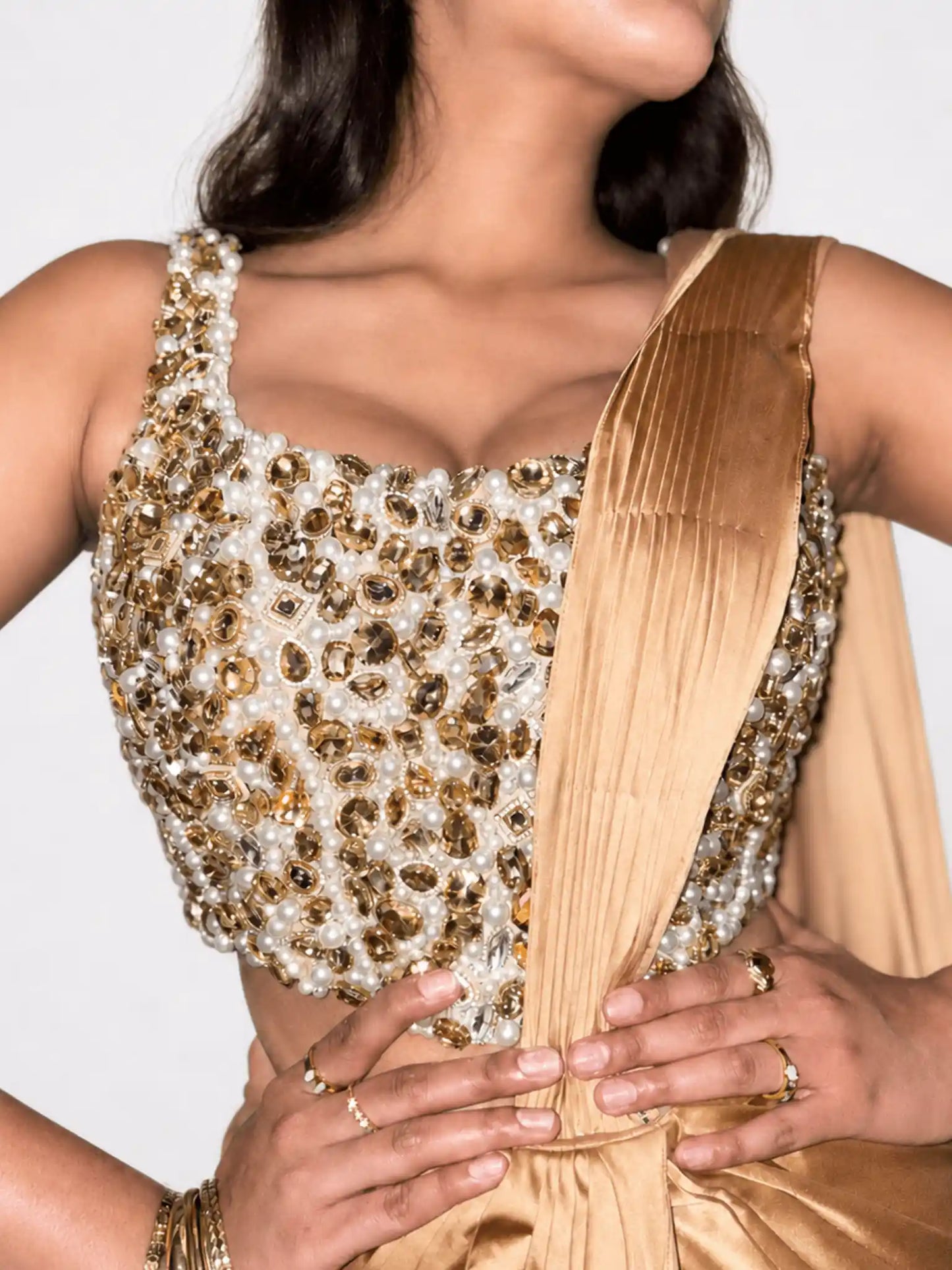 Crystal Mirage Corset – Ivory Pearl & Crystal Embellished Corset - truzee