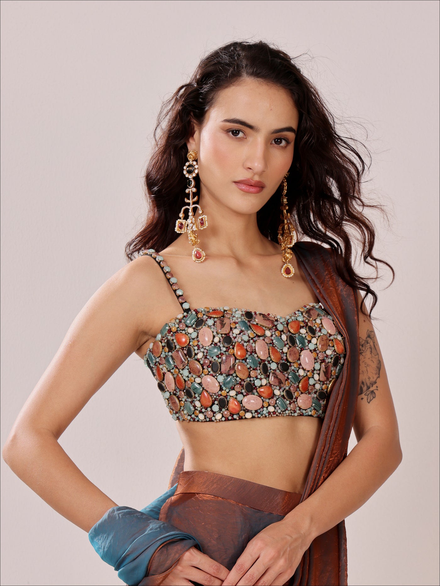 Sunset Sunehri - Multicolour Stone Blouse