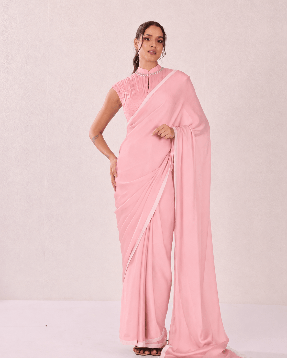 Gayatri - French Chiffon Saree Set - truzee
