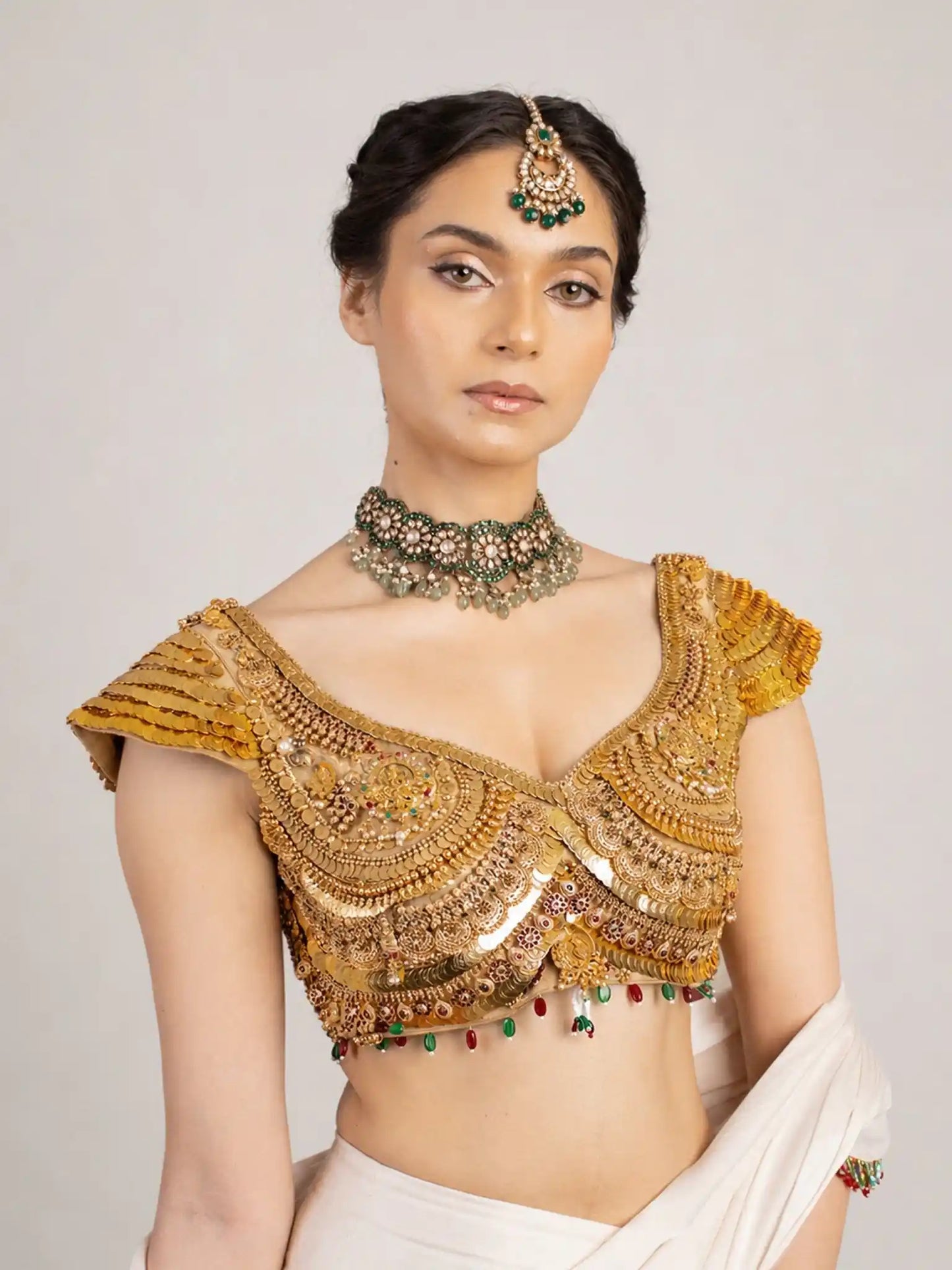 Shehzadi Blouse – Gold Jewellery Blouse - truzee