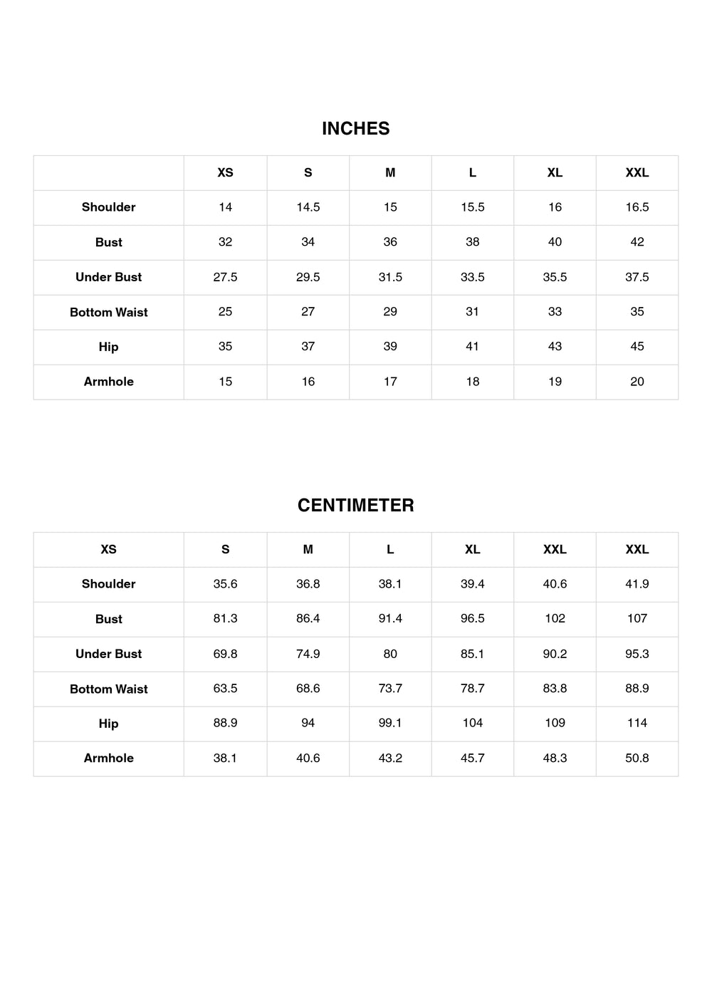 Size Chart